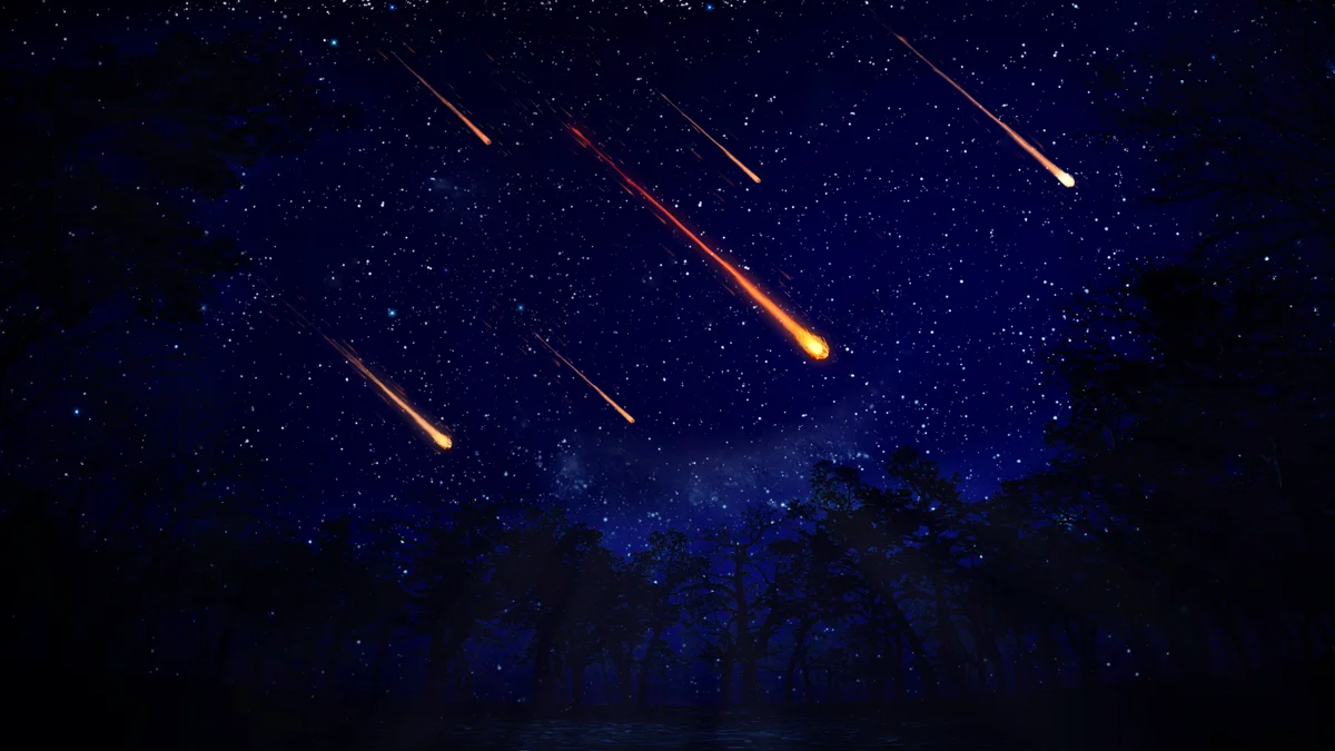 Meteors Shooting Stars Across the Sky